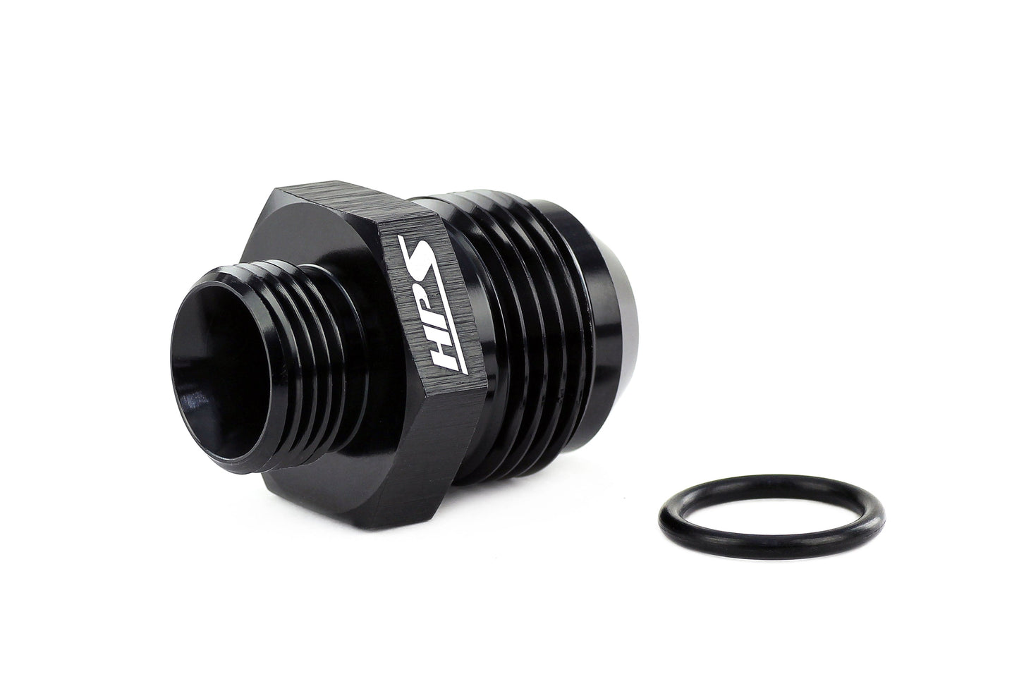 HPS Performance -10 AN Male to -8 O-ring Boss (ORB) Port Thread Male Adapter, Aluminum, Black