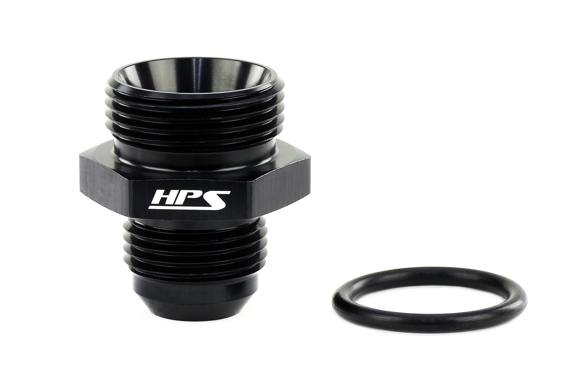 HPS Performance -10 AN Male to -12 O-ring Boss ORB Port Thread Male Adapter Aluminum Black