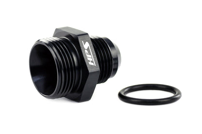 HPS Performance -12 AN Male to -16 O-ring Boss (ORB) Port Thread Male Adapter, Aluminum, Black