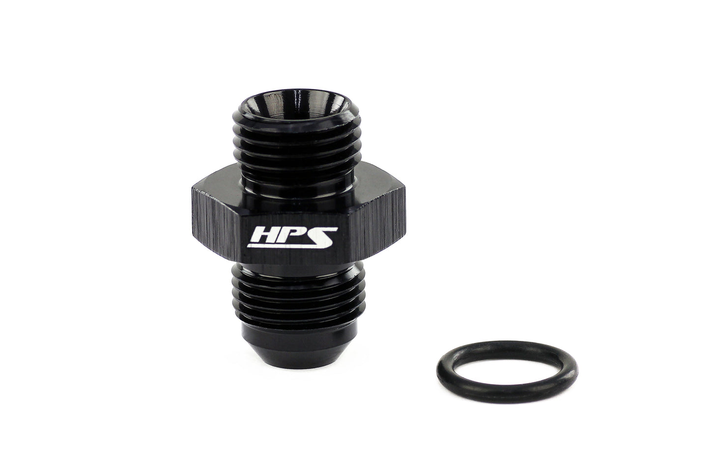 HPS Performance -12 AN Male to -12 O-ring Boss ORB Port Thread Male Adapter Aluminum Black