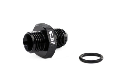 HPS Performance -12 AN Male to -12 O-ring Boss (ORB) Port Thread Male Adapter, Aluminum, Black