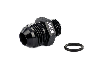 HPS Performance -6 AN Male to 1/2"-20 O-ring Boss (ORB) Port Thread Male Adapter, Aluminum, Black