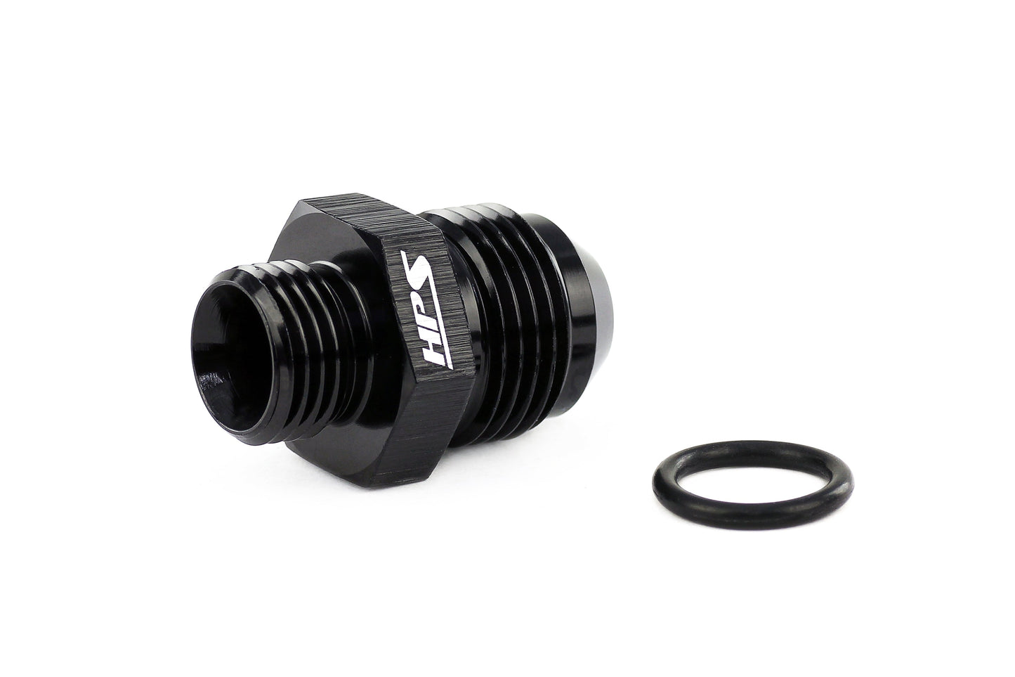 HPS Performance -6 AN Male to 1/2"-20 O-ring Boss (ORB) Port Thread Male Adapter, Aluminum, Black