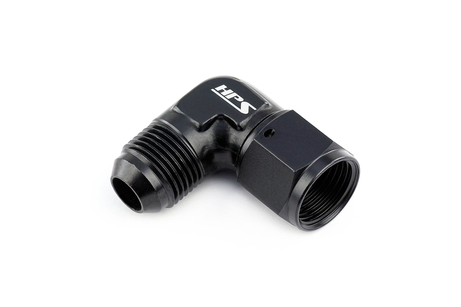 HPS Performance 90 Degree -3 AN Male to Female Swivel Adapter Aluminum Black