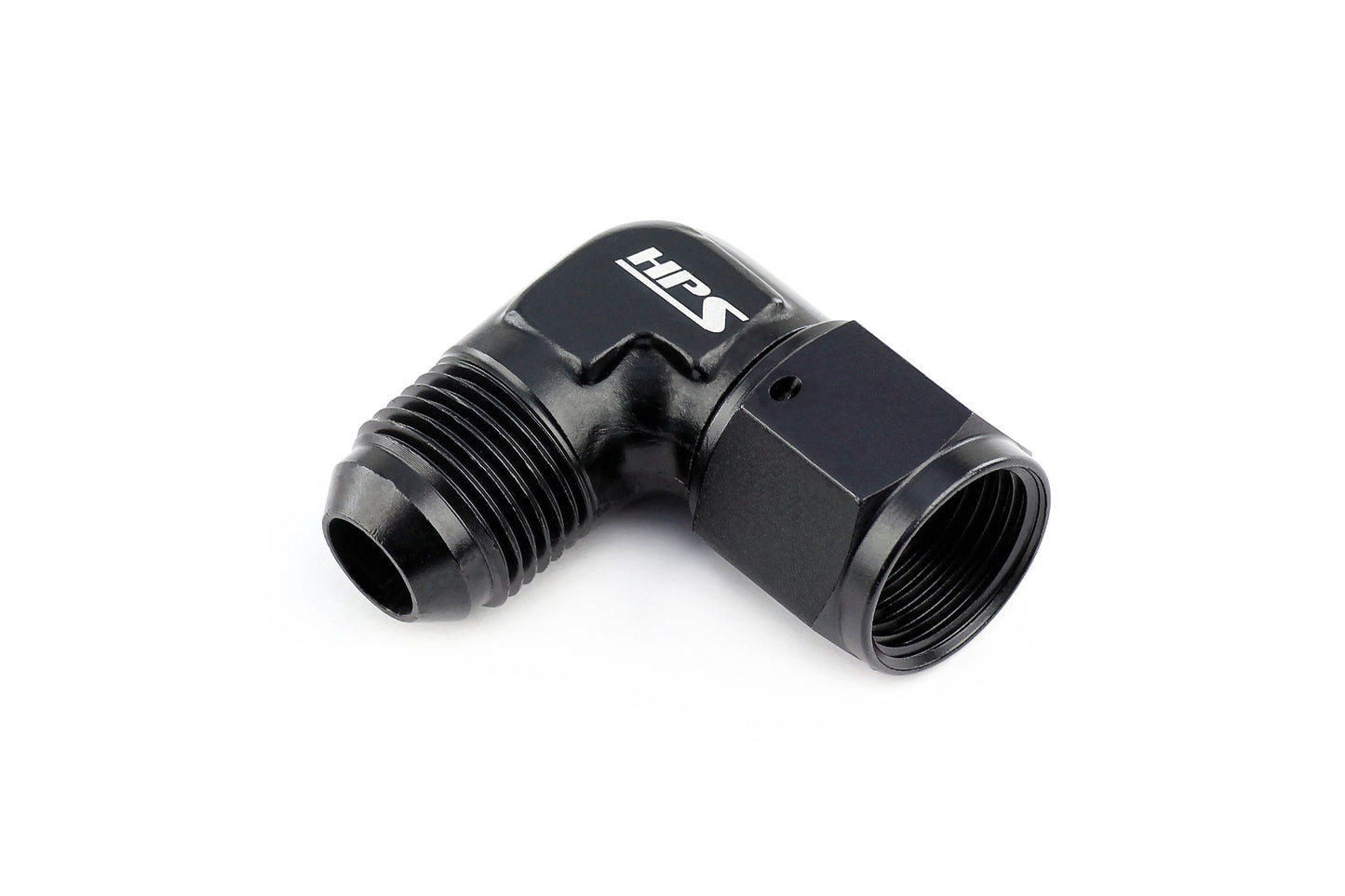 HPS Performance 90 Degree -6 AN Male to Female Swivel Adapter Aluminum Black