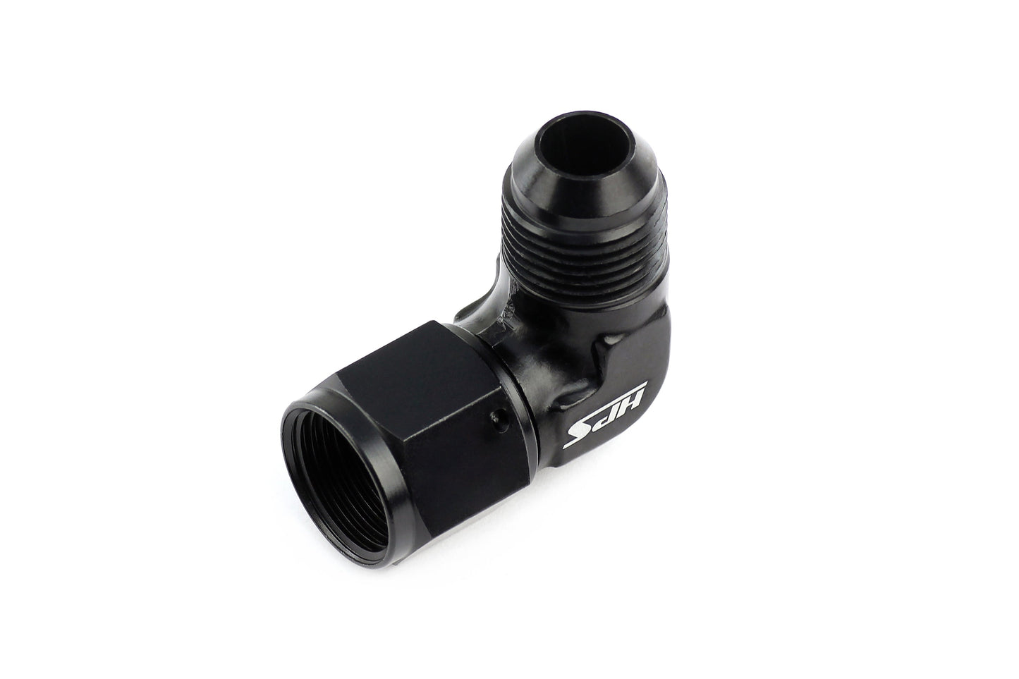 HPS Performance 90 Degree -10 AN Male to Female Swivel Adapter, Aluminum, Black