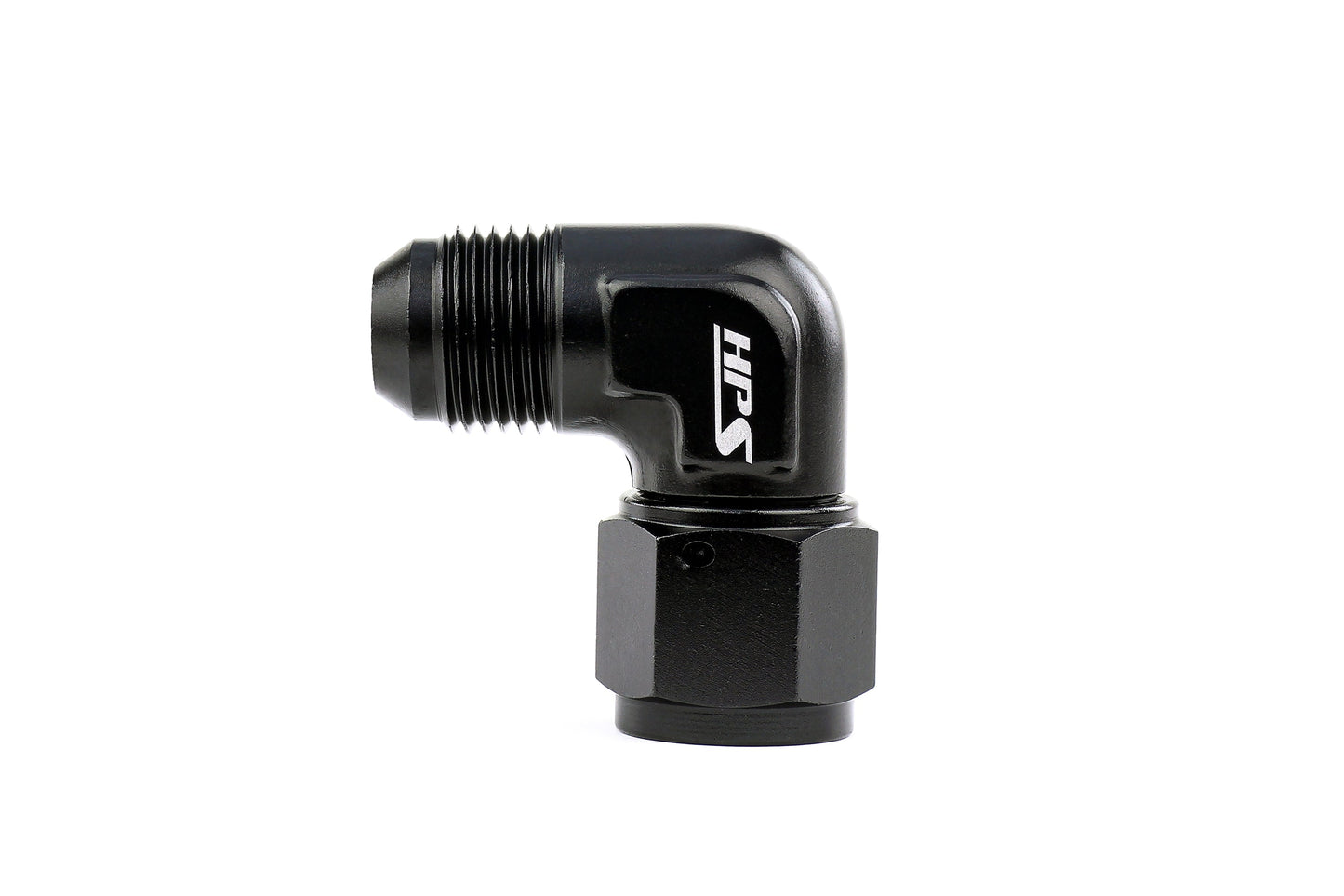 HPS Performance 90 Degree -12 AN Male to Female Swivel Adapter, Aluminum, Black
