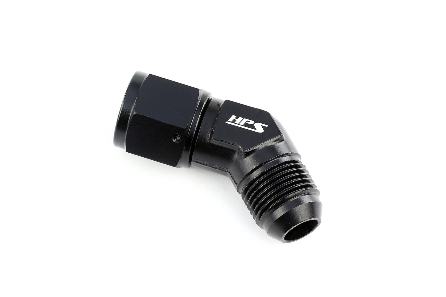 HPS Performance 45 Degree -12 AN Male to Female Swivel Adapter Aluminum Black