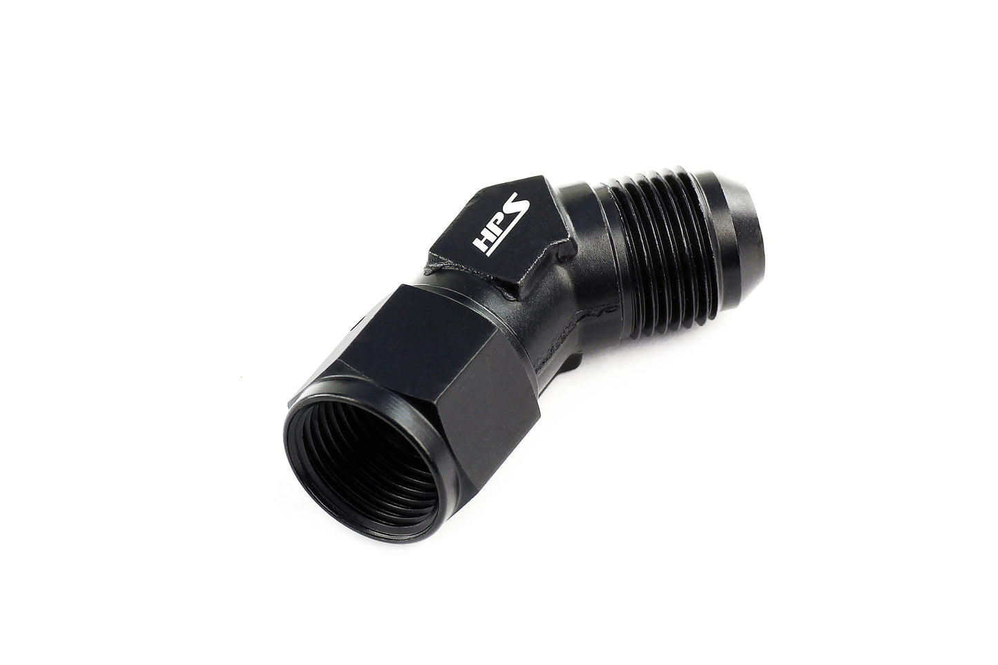 HPS Performance 45 Degree -3 AN Male to Female Swivel Adapter, Aluminum, Black