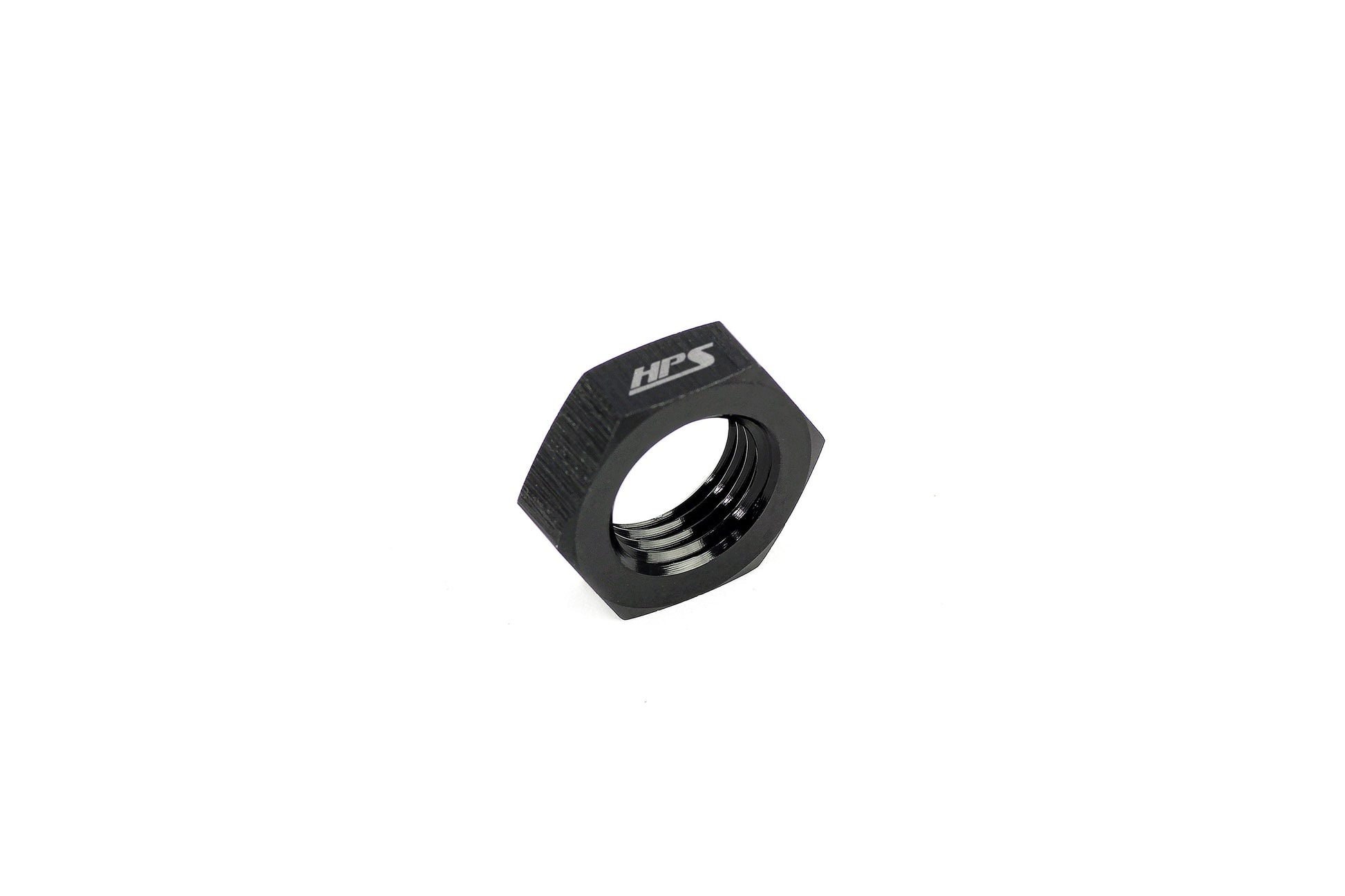 HPS Performance -12 AN Female Bulkhead Fitting Jam Nut Aluminum Black