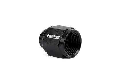HPS Performance -6 AN Flare Female Cap, Aluminum, Black