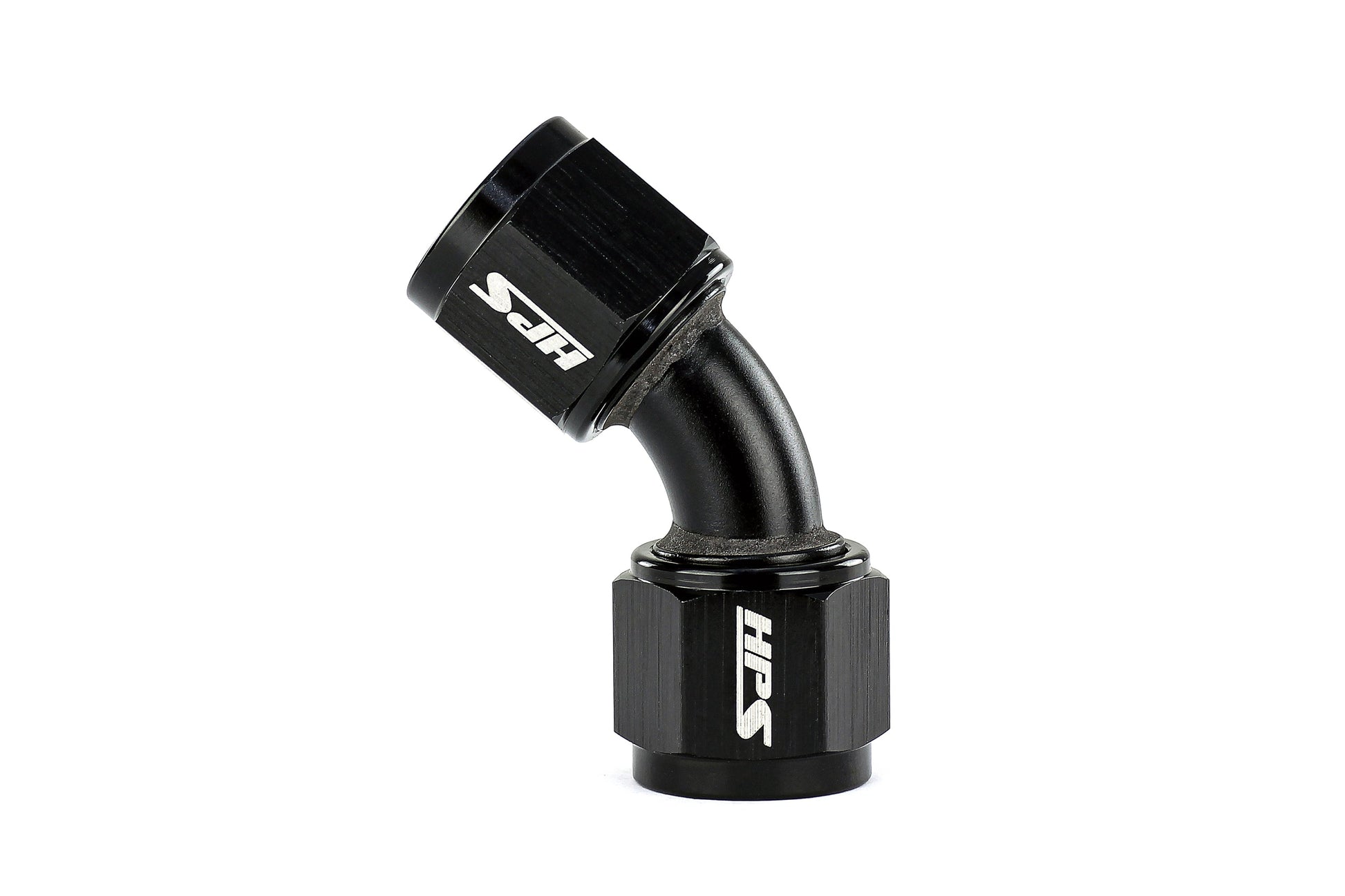 HPS Performance 45 Degree -4 AN Female to Female Swivel Coupling Adapter Aluminum Black