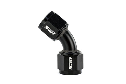 HPS Performance 45 Degree -12 AN Female to Female Swivel Coupling Adapter Aluminum Black