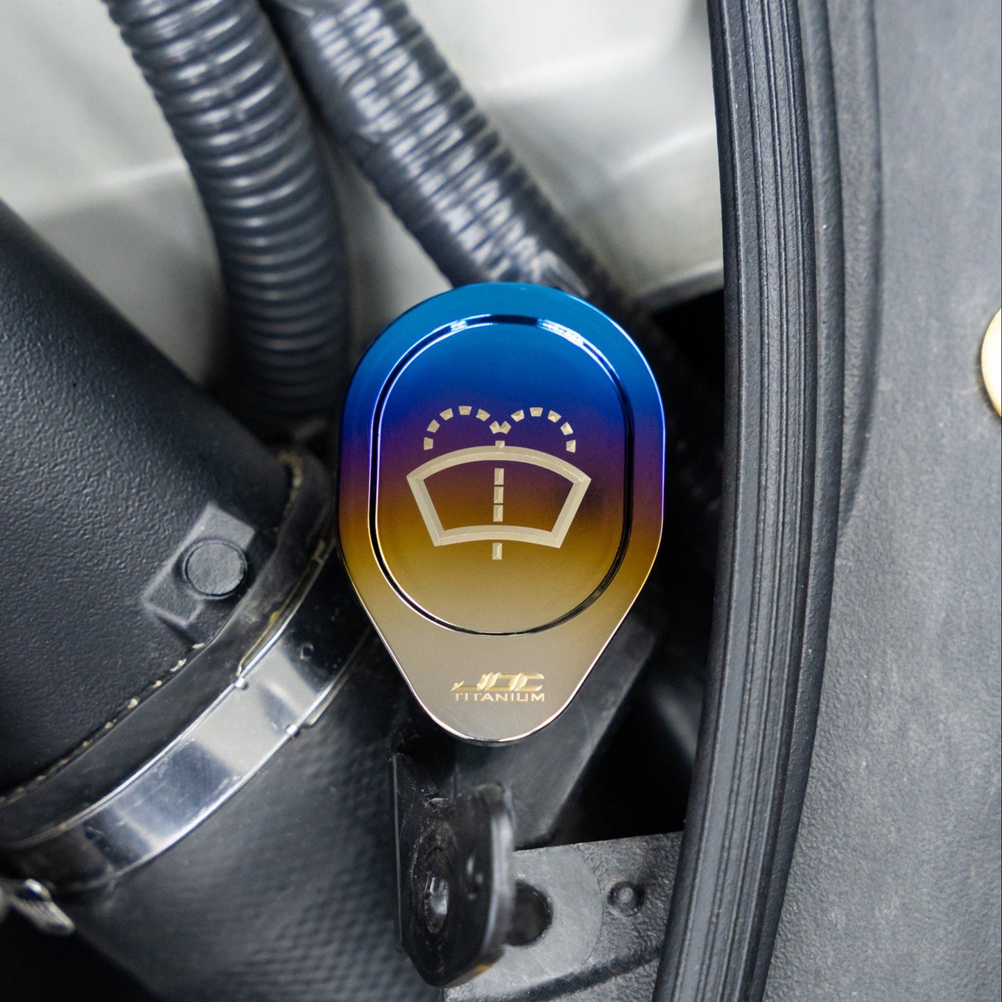 JDC Titanium Washer Fluid Cap | R35 Nissan GT-R, 370Z & Infiniti Models - Graveyard Performance