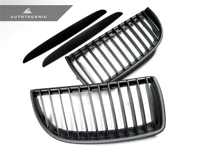 AutoTecknic Stealth Black Front Grille Set - E90 Sedan / E91 Wagon | 3 Series - Graveyard Performance