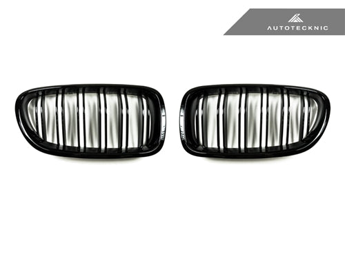 AutoTecknic Dual-Slats Gloss Black Front Grille Set - F10 5-Series | M5 - Graveyard Performance
