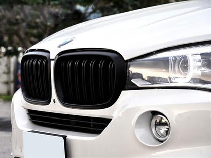 AutoTecknic Dual-Slats Stealth Black Front Grille Set - F15 X5 | F85 X5M & F16 X6 | F86 X6M - Graveyard Performance