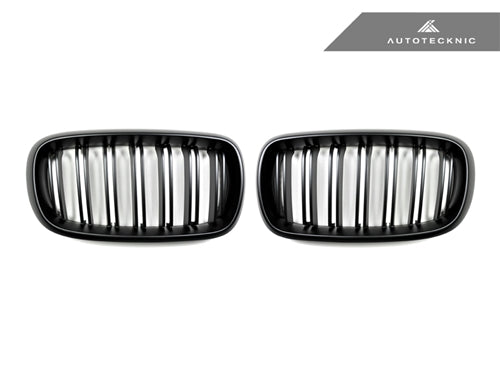 AutoTecknic Dual-Slats Stealth Black Front Grille Set - F15 X5 | F85 X5M & F16 X6 | F86 X6M - Graveyard Performance