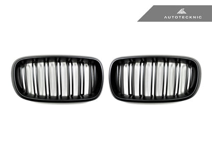 AutoTecknic Dual-Slats Stealth Black Front Grille Set - F15 X5 | F85 X5M & F16 X6 | F86 X6M - Graveyard Performance