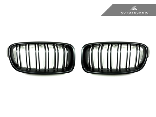 AutoTecknic Dual-Slats Stealth Black Front Grille Set - F30 3-Series - Graveyard Performance