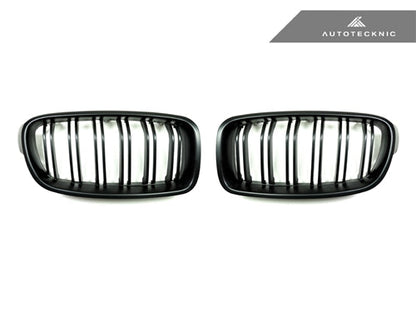 AutoTecknic Dual-Slats Stealth Black Front Grille Set - F30 3-Series - Graveyard Performance