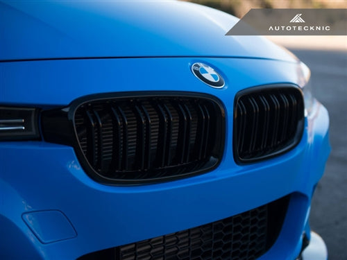 AutoTecknic Dual-Slats Stealth Black Front Grille Set - F30 3-Series - Graveyard Performance
