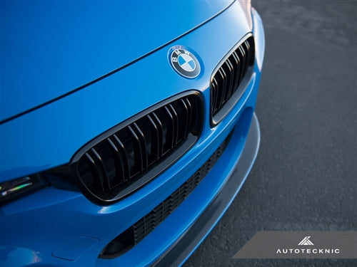 AutoTecknic Dual-Slats Stealth Black Front Grille Set - F30 3-Series - Graveyard Performance