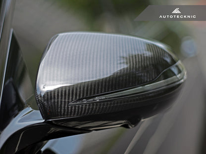 AutoTecknic Replacement Version II Dry Carbon Mirror Covers - Mercedes-Benz W205 C-Class - Graveyard Performance