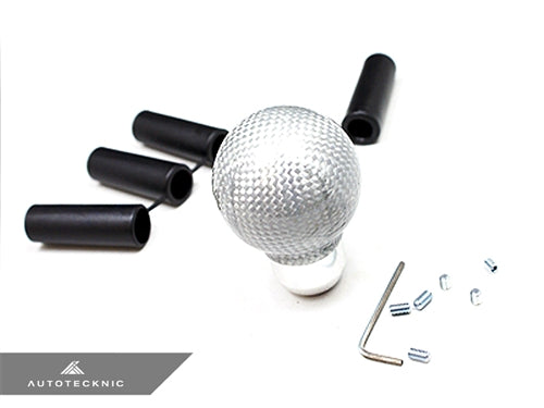 AutoTecknic Sphere Silver Fiber Shift Knob - Universal