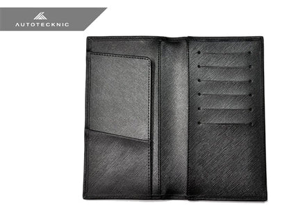 AutoTecknic Carbon Fiber Leather Checkbook Holder - Graveyard Performance