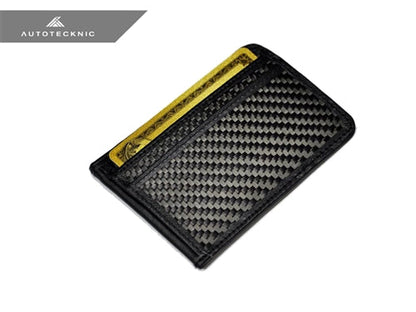 AutoTecknic Carbon Fiber Leather Bill Card Holder - Graveyard Performance
