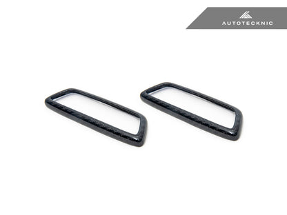 AutoTecknic Dry Carbon Front Seat Illuminated Emblem Surround Set - BMW M