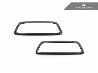 AutoTecknic Dry Carbon Front Seat Illuminated Emblem Surround Set - BMW M