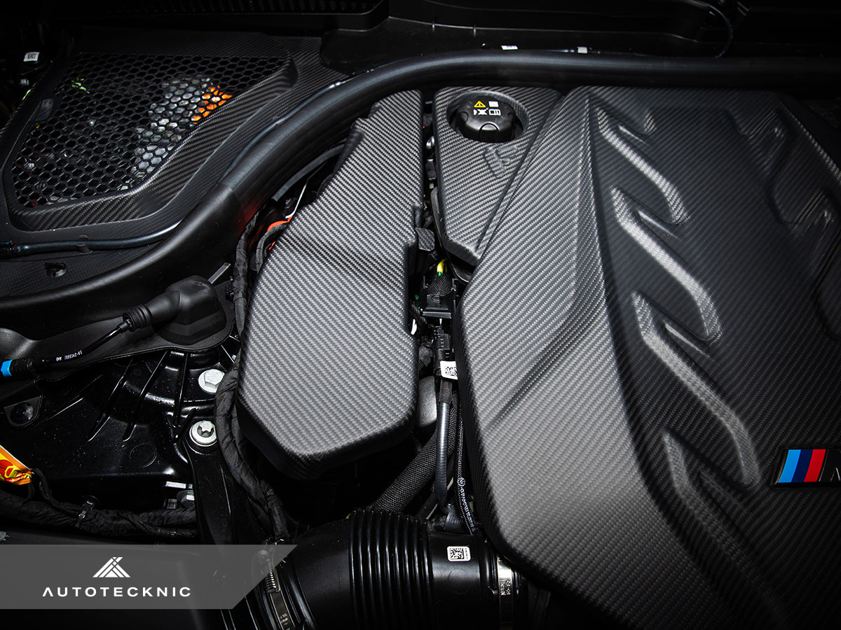 AutoTecknic Pre-Preg Carbon Engine Cover Extension Set - G90/ G99 M5 - Graveyard Performance