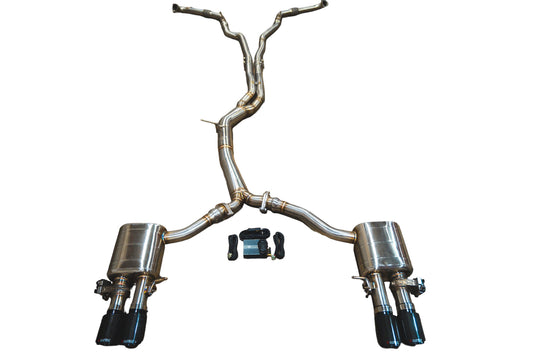 2018-2024 Audi B9 S4,S5 3.0L Catback T304 Stainless Steel Forged Carbon 3.5 Inch Outlet Tips Valvetronic Designs