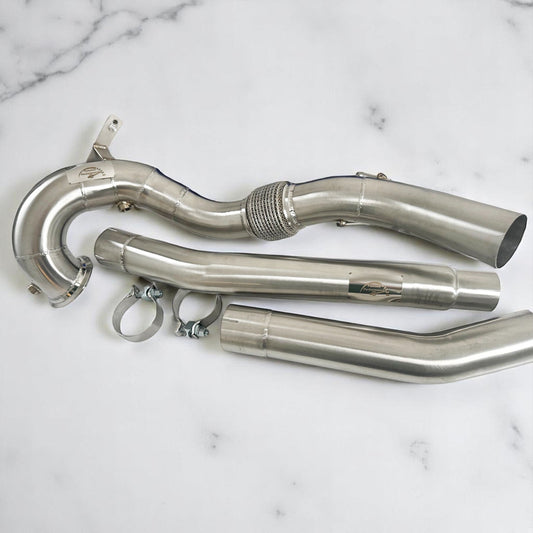 AWD Audi 8Y S3 Race Downpipe & VW MK8 Golf R Race Downpipe - Palenon Performance - Graveyard Performance
