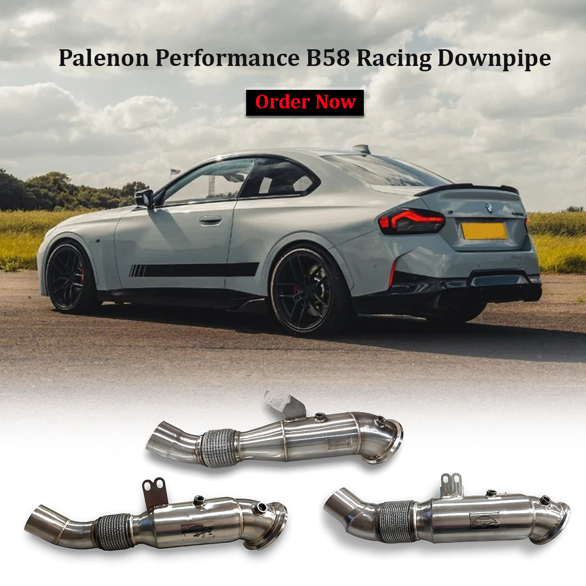 Supra & BMW B58 Racing Downpipe - M340i, M440i, M240i, 340i, 440i, 540i, 640i, 740i, X3, X4, X5 - Graveyard Performance