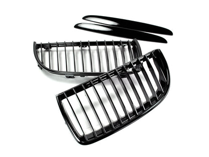 AutoTecknic Gloss Black Front Grille Set - E90 Sedan/ E91 Wagon | 3 Series
