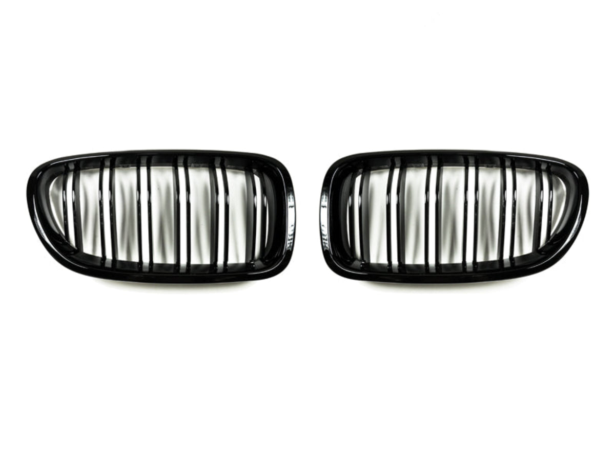 AutoTecknic Dual-Slats Gloss Black Front Grille Set - F10 5-Series | M5