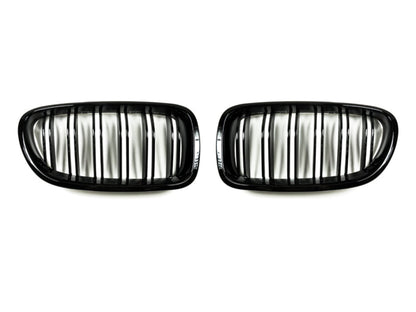 AutoTecknic Dual-Slats Gloss Black Front Grille Set - F10 5-Series | M5
