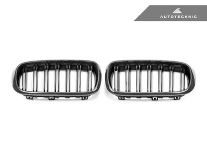 AutoTecknic Dual-Slats Carbon Fiber Front Grille Set - F15 X5 | F85 X5M & F16 X6 | F86 X6M - Graveyard Performance