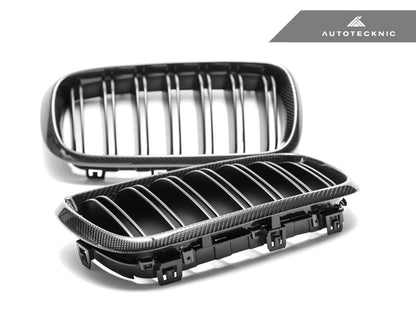 AutoTecknic Dual-Slats Carbon Fiber Front Grille Set - F15 X5 | F85 X5M & F16 X6 | F86 X6M - Graveyard Performance