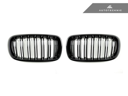 AutoTecknic Dual-Slats Gloss Black Front Grille Set - F15 X5 | F85 X5M & F16 X6 | F86 X6M - Graveyard Performance