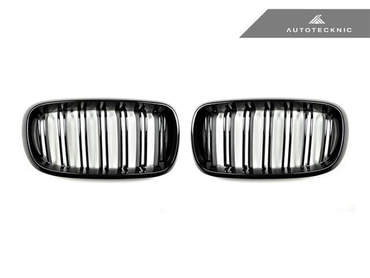 AutoTecknic Dual-Slats Gloss Black Front Grille Set - F15 X5 | F85 X5M & F16 X6 | F86 X6M - Graveyard Performance