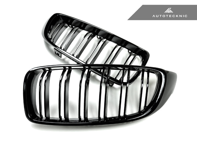 AutoTecknic Dual-Slats Gloss Black Front Grille Set - F32/ F36 4-Series | F80 M3 | F82 M4 - Graveyard Performance