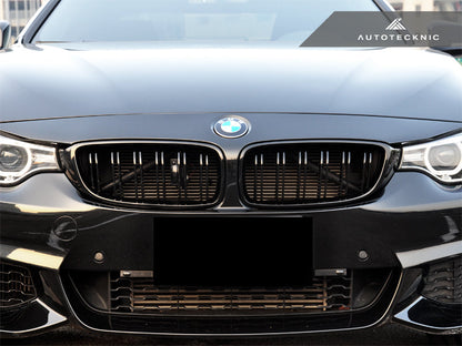 AutoTecknic Dual-Slats Gloss Black Front Grille Set - F32/ F36 4-Series | F80 M3 | F82 M4 - Graveyard Performance