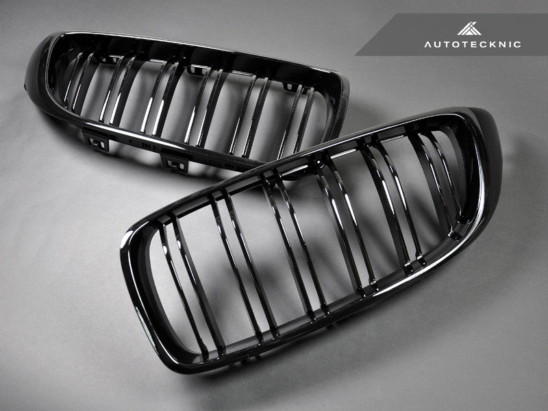 AutoTecknic Dual-Slats Gloss Black Front Grille Set - F32/ F36 4-Series | F80 M3 | F82 M4 - Graveyard Performance
