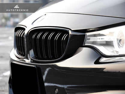 AutoTecknic Dual-Slats Gloss Black Front Grille Set - F32/ F36 4-Series | F80 M3 | F82 M4 - Graveyard Performance