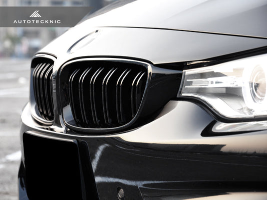 AutoTecknic Dual-Slats Gloss Black Front Grille Set - F32/ F36 4-Series | F80 M3 | F82 M4 - Graveyard Performance