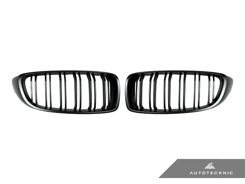 AutoTecknic Dual-Slats Stealth Black Front Grille Set - F32/ F36 4-Series | F80 M3 | F82 M4 - Graveyard Performance